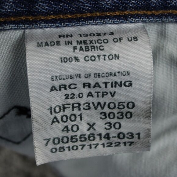 Wrangler FR Flame Resistant Jeans Mens 40x30 Blue Denim Workwear Safety - Picture 6 of 14